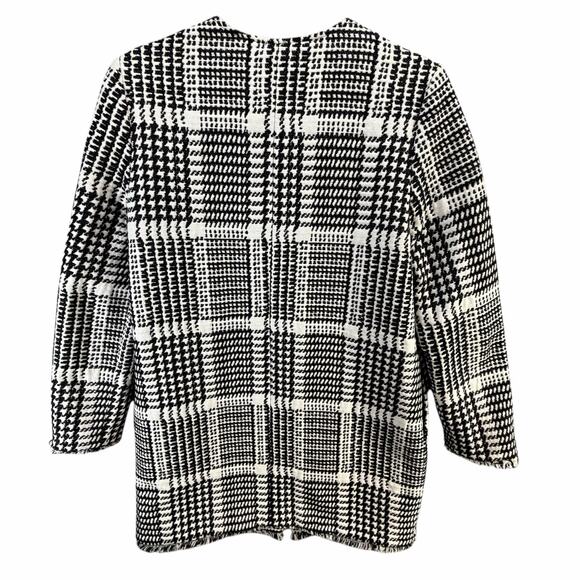 Cupcakes And Cashmere Fernando Jacket Small Black White Houndstooth Preppy - Picture 4 of 15